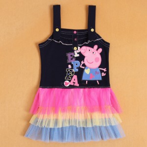佩佩猪peppa pig 夏季新款 吊带女童蛋糕连衣裙 H105
