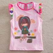 2014夏季新款外贸童装批发 欧美女童甜美百搭短袖T恤 63152